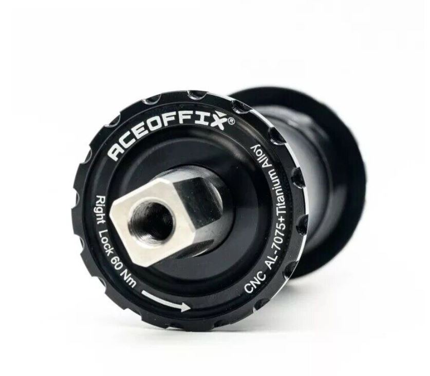 aceoffixBB12 Aceoffix Square Taper Titanium Axle Bottom Bracket - BLACK - Image 1